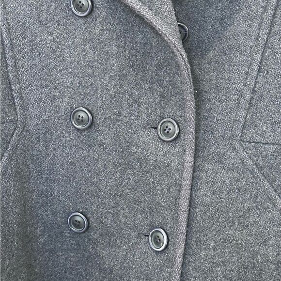Mario De Pinto MDP Vintage Dark Gray Wool Blend Double Breasted Pea Coat Size L - Picture 16 of 16